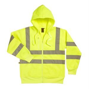 Warrior Yellow Hi Viz Hooded Zip Sweatshirt