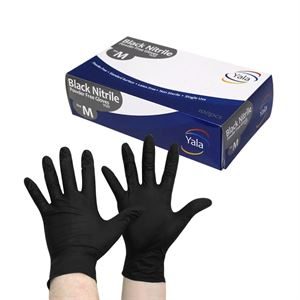 Yala Powder Free Black Nitrile Gloves
