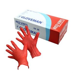 Gloveman Powder Free Red Vinyl Gloves