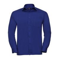 Russell 934M French Navy Long Sleeve Poplin Shirt - Size Large