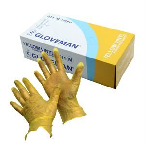 Gloveman Powder Free Yellow Vinyl Gloves