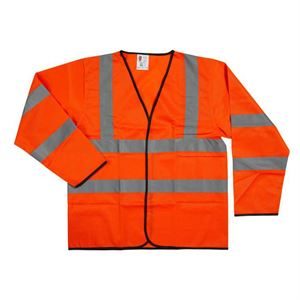 Warrior Orange Hi Viz Long Sleeve Waist Coat