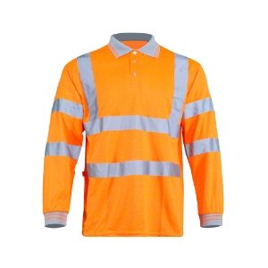 Warrior Orange Hi Vis Long Sleeve Polo Shirt