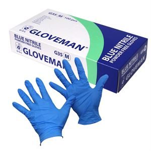 Gloveman Powder Free Blue Nitrile Gloves