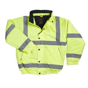 Warrior Yellow Hi Viz Fleece Lined Bomber Jacket