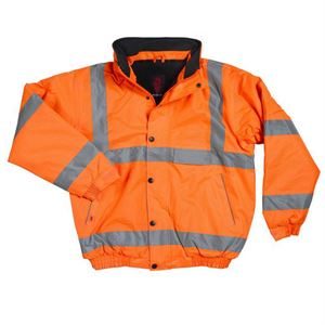 Warrior Orange Hi Viz Fleece Lined Bomber Jacket