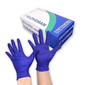 Gloveman Powder Free Stretch Cobalt Blue Nitrile Gloves