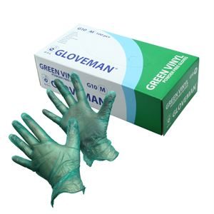 Gloveman Powder Free Green Vinyl Gloves